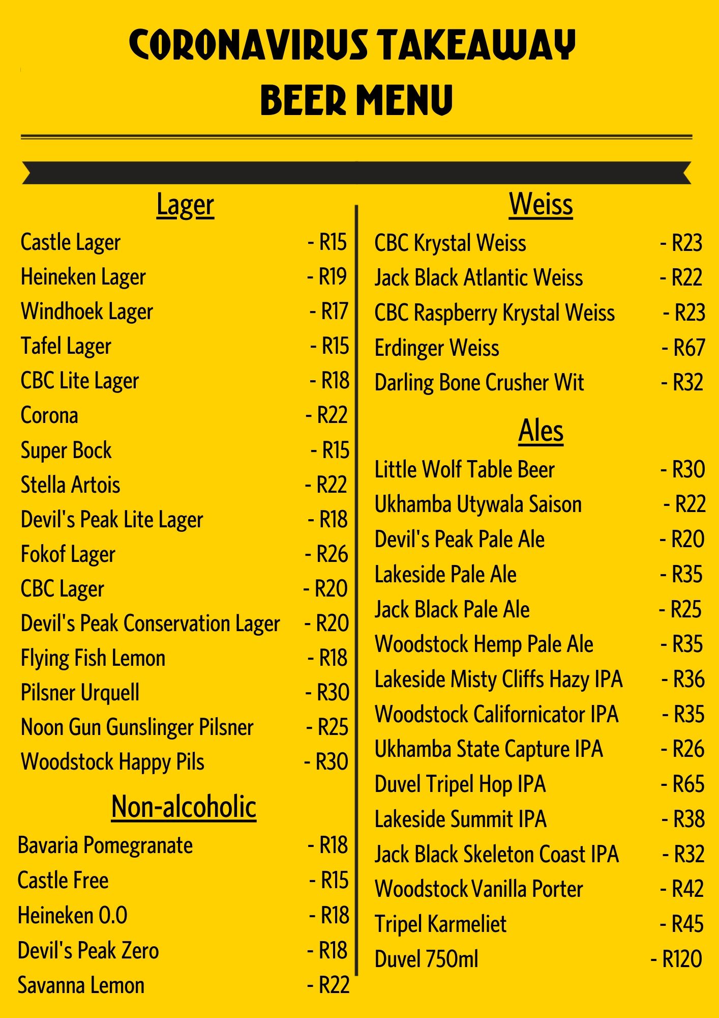 The Beerhouse Beer Menu BEERHOUSE