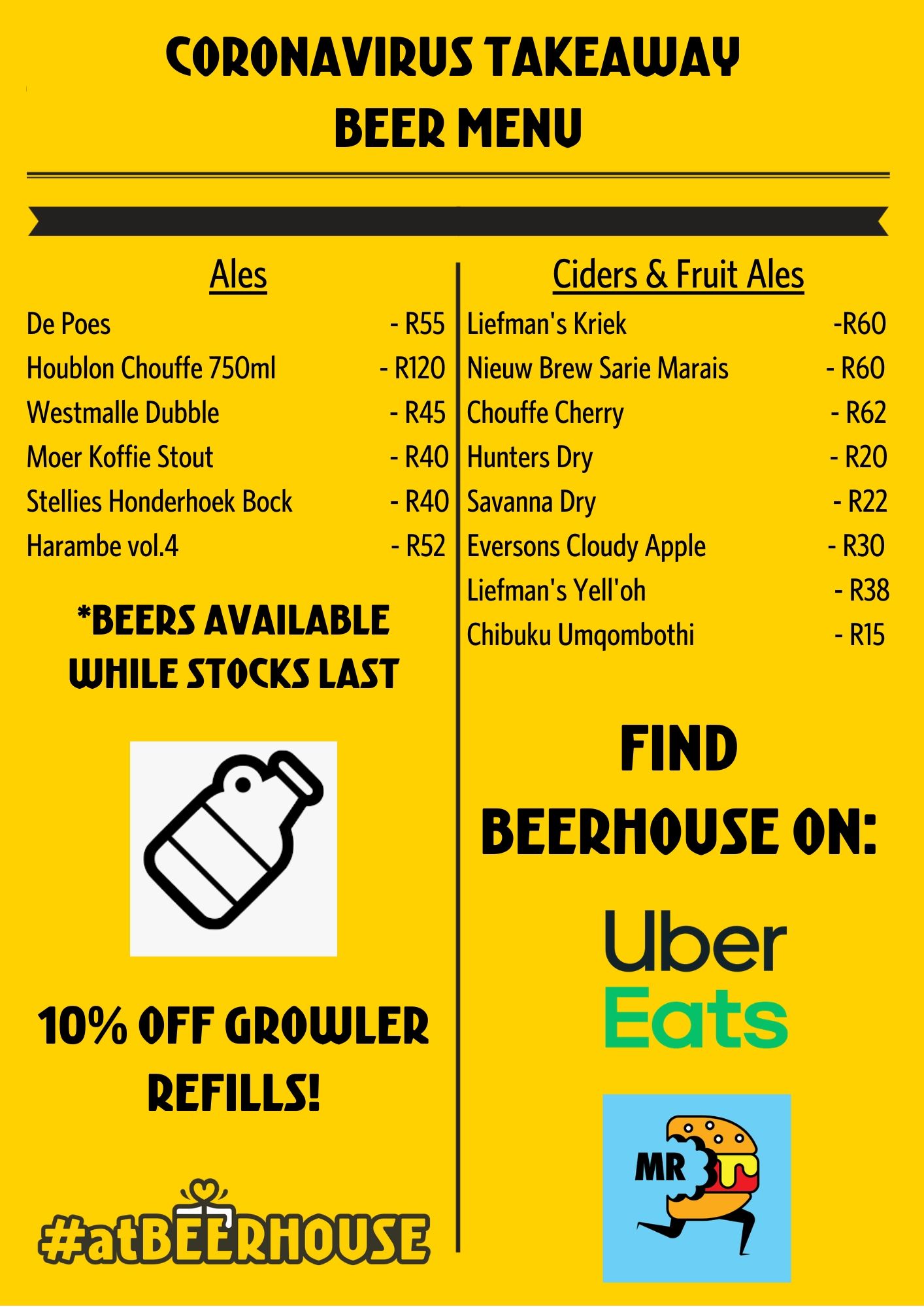 The Beerhouse Beer Menu BEERHOUSE